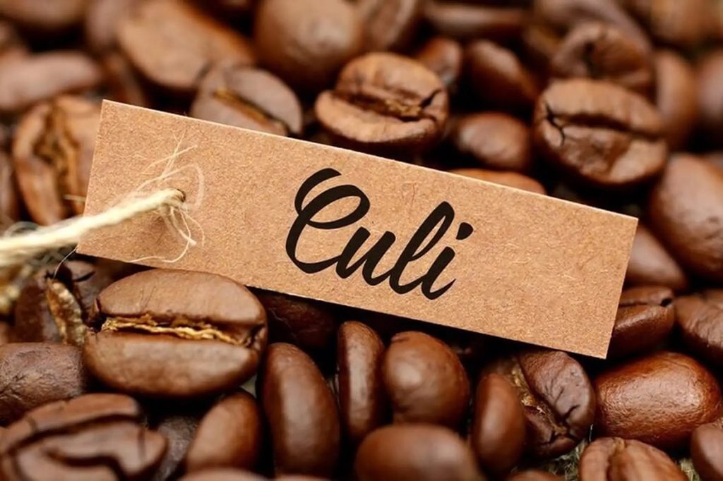 Culi thường được dùng để gọi hạt peaberry, hình thành khi trong quả cà phê chỉ có một hạt phát triển thay vì hai hạt như thường gặp.