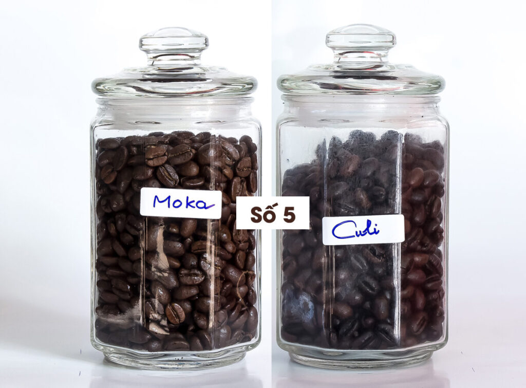 Sự khác nhau giữa cà phê Moka và Culi