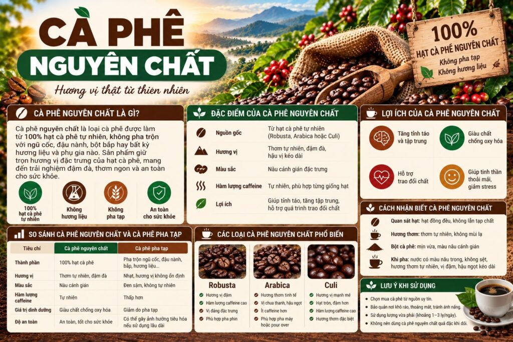 Cà phê nguyên chất: Cách nhận biết, chọn vị và so sánh giá