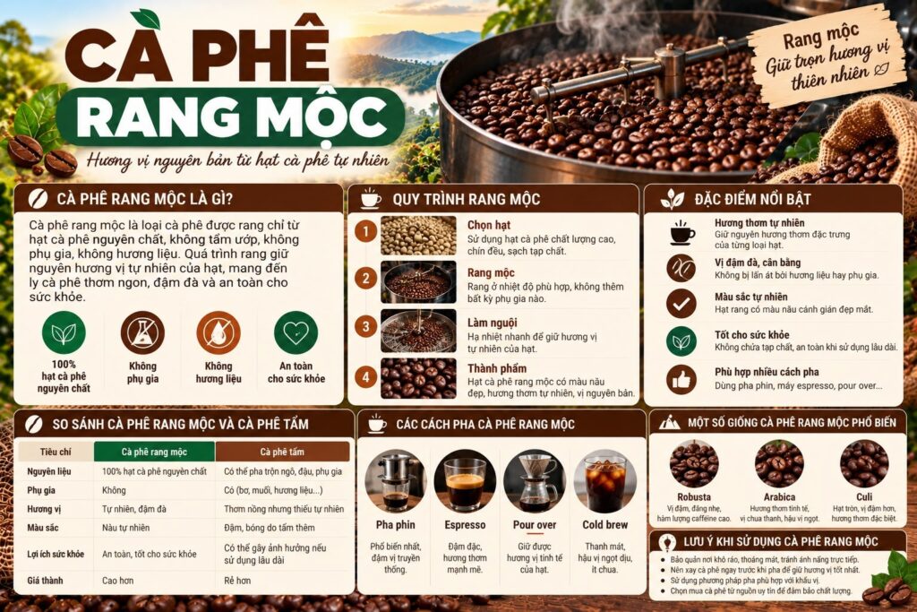 Cà phê rang mộc là gì? Cách chọn cho pha phin và pha máy