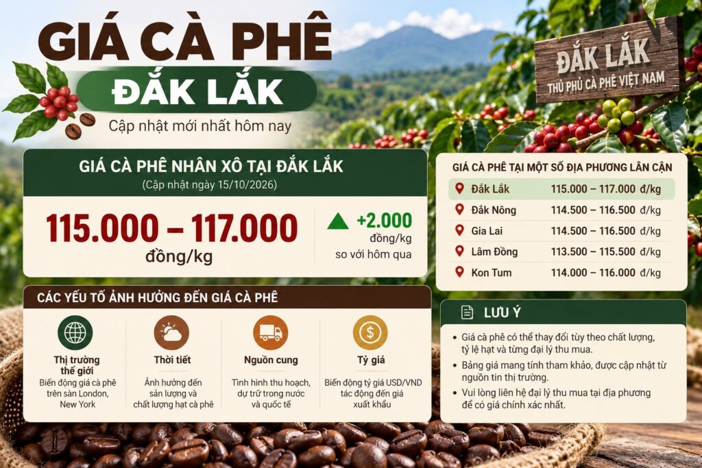 Giá cà phê Đắk Lắk: Cập nhật giá và cách đọc giá thu mua